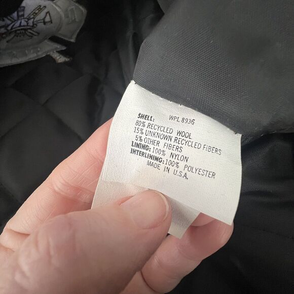 Vintage bomber Jacket DeLong Wool Sz 52 90s movie Backdraft 1991 Black Red Rare - Picture 11 of 12